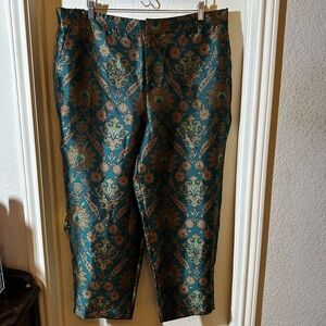 Anthropologie Maeve Floral Patterned Cigarette Pants 1X